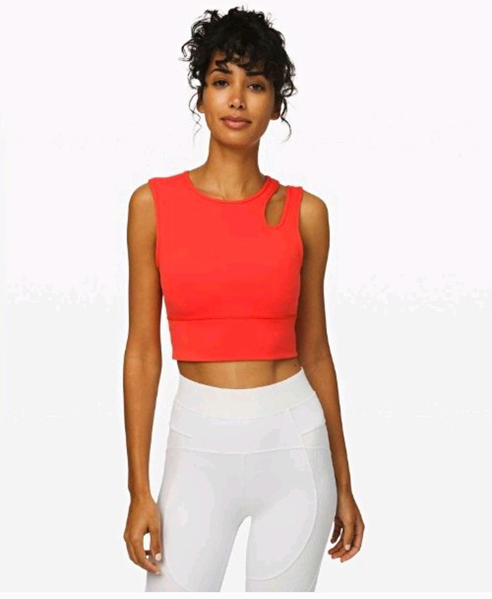 Lululemon Mastered Motion Cropped Tank Thermal Red Size 8